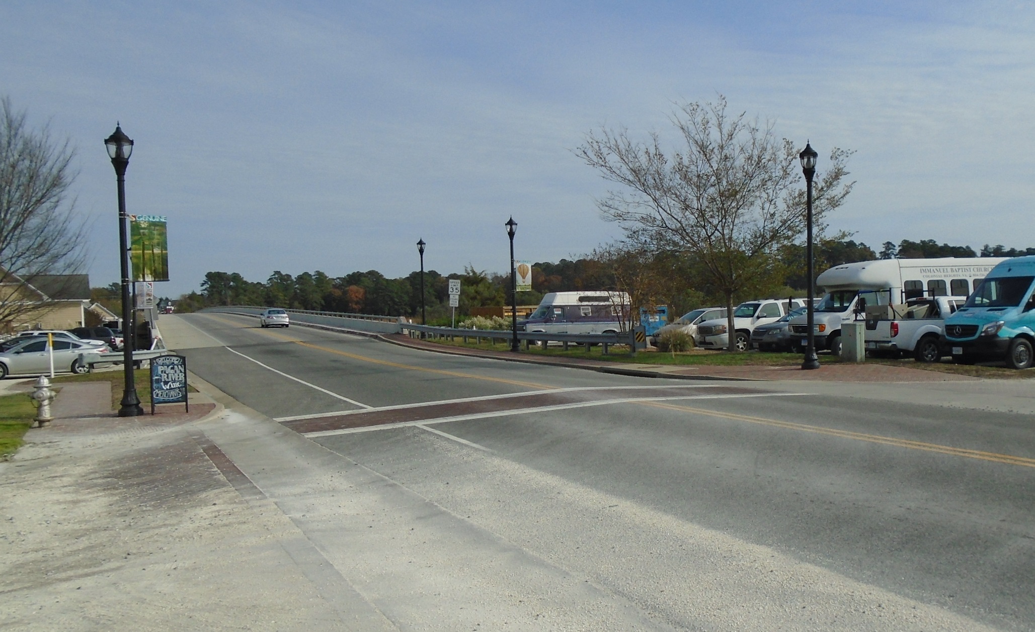 View of the existing bridge over Cypress Creek